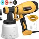 Paint Sprayer, Electric Spray Paint Gun, 3 Modes & 4 Brass Nozzles, with Cleaning & Blowing Joints, Variable Flow Control, for Doors, Fences, Walls, Cabinets, Garden Chairs, Furniture, etc.