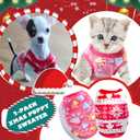 2 Pieces Dog Christmas Outfit Puppy Sweater Teacup Dog Clothes Chihuahua Clothes Reindeer Snowflake Xmas Pet Warm Winter Clothes for Extra Small Breeds Kitty Puppy Cat (X-Small)
