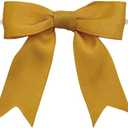 50 Pcs 2.5 Inches Twist Tie Grosgrain Ribbon Bows Pretied Premade Craft Bows for Treat Bags Gift Wrapping Basket Wedding Baby Shower Brithday Christmas Party (2.5", Gold)