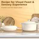 Enameled Cast Iron Dutch Oven - Umite Chef 5QT Pot with Lid & Cotton Potholders - Heavy-Duty Cookware for Bread Baking, Braising, Stews, Roasting(Cream White)
