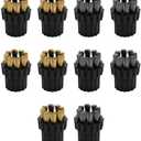 10 Pcs Steam Mop Replacement Brush Head Steam Mop Accessories Steam Cleaner Mop Head 24mm Outer Diameter, 8mm Internal Thread Diameter (5 Pcs Copper Brush & 5 Pcs Steel Brush)