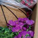 Artificial Faux Hanging Plants Flowers Basket for Summer Outdoor Outside Decoration, Fake Silk UV Sun Resistant Look Real Colorful Daisy Eucalyptus for Porch Home Patio Balcony Yard (Mix)