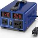 500 watt Voltage Conversion Transformer Heavy-Duty Step-up/Step-Down AC 110V/120V/220V/240V Power Conversion, with resettable Circuit Breaker Protection, with US Power Cord, LCD Display