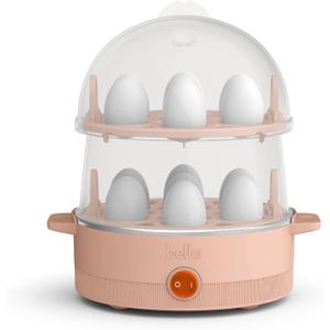 bella Electric Egg Cooker, 14 Eggs Capacity Tray, Double Stack, for Poached, Scrambled, Hard, Medium & Soft Boiled Eggs, Omelets and Steamed Dumplings, Auto Shutoff, 360 Watt, Blossom