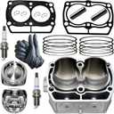Tupo 80mm Cylinder Piston Ring Gasket Top End Rebuild Kit Compatible with Polaris Sportsman 800 Ranger 800 RZR 4 800 RZR Crew 800 2005-2014 Twin Cylinder