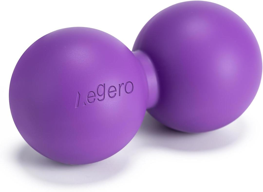 Aegero Peanut Massage Ball-Double Lacrosse Massage Ball, Mobility Ball for Myofascial Release,Yoga Therapy,Trigger Point Therapy,Muscle Knots and Acupoint Massage (Purple Firm Ball)