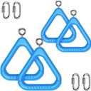 Dolibest 4Pcs Trapeze Swing Bar Rings with Carabiners, Swingset Accessories Outdoor for Ninja Swing Set Accessories Monkey Ring, Obstacle Ring Swing Toys Set for Kids (Blue)