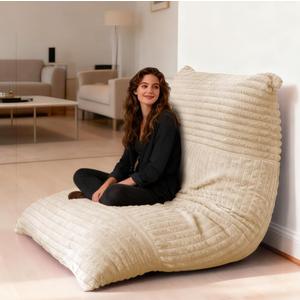 3 in 1 Bean Bag Chair, Beanbag Washable, Bean Bag Chairs for Adults, Beanbag Chair with Zipper, Adult Beans Bags Chairs, Giant Beanbags Sofa for Livingroom&Bedroom(Khaki,55.1" x 75.6" x 19.69"), 76"×56"