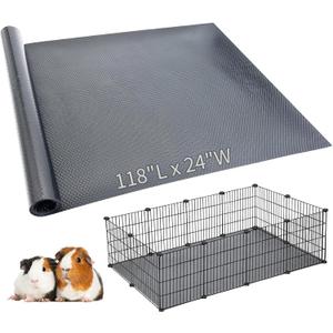 Hamiledyi Guinea Pig Cage Liner Reusable Guinea Pig Bedding Easily Cut to Suit Cage Washable and Anti Slip Guinea Pig Pee Pads for Small Animal Hamster Rat Rabbit Chinchillas (24" x 118" Gray)
