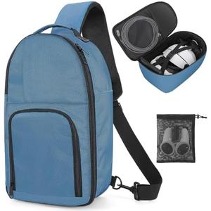 Carrying Case Made for Quest 3/Quest 2/Vision Pro. Waterproof Travel Sling Bag for VR All-in-One Gaming Headset and Touch Controllers Accessories with DIY Main Compartment and Thicken Pad