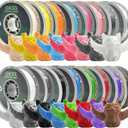 PETG 3D Printer Filament Bundle, 16Rolls,Dimensional Accuracy +/- 0.03 mm, 1kg Spool(2.2lbs), 1.75 mm Fit for Most 3D Printers,16-Multicolor Assortment