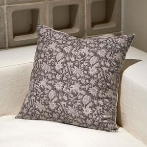Amor Virisso Throw Pillow Covers 20x20 Floral Pillow Covers Block Print Farmhouse Neutral Pillow Covers Decorative Accent Throw Pillows for Couch Bed Living Room Sofa Pillows 1PC, Light Taupe