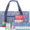 Jongyance American Mahjong Set, Mahjong Game Set, 166 Tiles with Blue and Red Bag, 4 All-in-One Rack/Pushers, MaJongg Set (Mahjong, Majiang, Ma Jong)