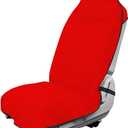 Waterproof Car Towel Seat Cover, Sweating Non-Slip Premium Towel Carseat Cover Protector, Universal Soft Machine Washable Car Truck SUV Front Seat Cover for Gym Workout Beach Hiking (Red)