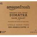 AmazonFresh 80 Ct. Organic Fair Trade K-Cups, Sumatra Dark Roast, Keurig K-Cup Brewer Compatible