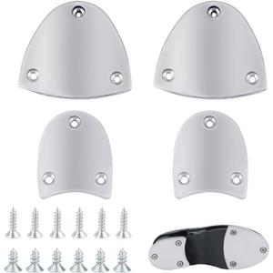 AHANDMAKER 1 Pair Metal Heel Plates, Sole Heel Guard Repair Pads, Heel Replacement Plates with Screw Nails, 2.5"x2.8",1.9"x2.24" Shoe Heel Plate Taps Tips for Small Shoes and Boots
