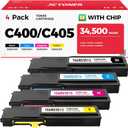 C400 C405 Extra High-Yield Toner Cartridge Set 4-Pack Replacement for Xerox 106R03524 106R03525 106R03526 106R03527 Versalink C400 C405 C400D C400DN C405N C405DN Printer Ink Black Cyan Magenta Yellow