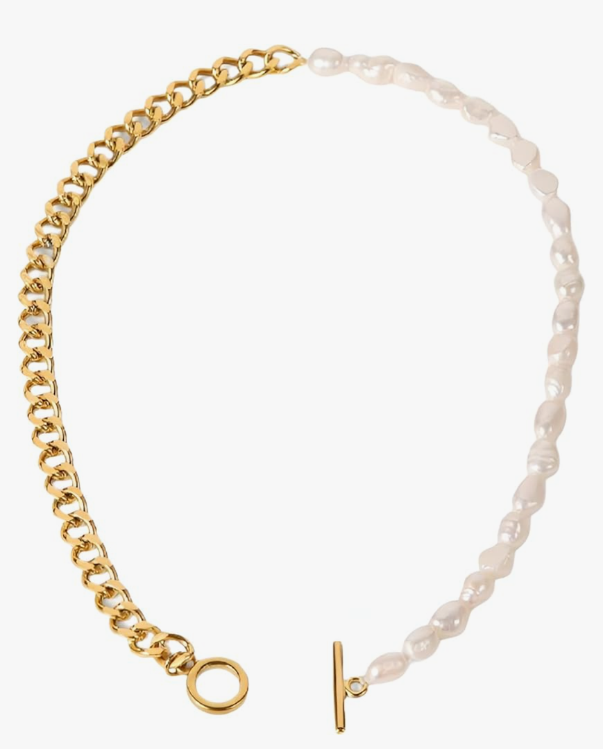 14K Gold Filled Dainty Pearl Necklace For Women - White Freshwater Cultured Pearl Necklace, Single Pearl Necklace, Simple Tiny Pearl Necklace