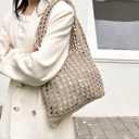 Stizimn Crochet Mesh Beach Tote Shoulder Handbags Hobo Summer Aesthetic Women's Bag