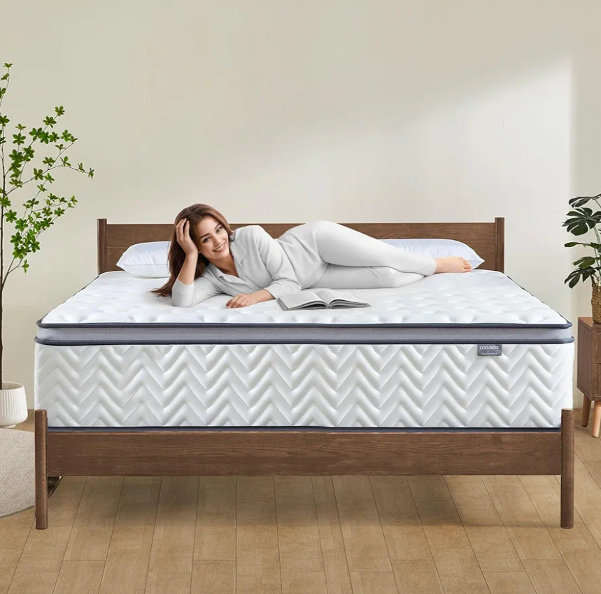 14 Inch King Size Mattress in a Box, Hybrid Cooling Gel Memory Foam & Pocketed Coils, Medium Firm, CertiPUR-US Certified, Pressure Relief, Motion Isolation