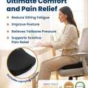 Everlasting Comfort Doctor Recommended Memory Foam Seat Cushion for Office Chairs & Car - Ergonomic Office Desk Accessories - Cushions for Tailbone Pain Relief, Sciatica (Black Cool, Large)