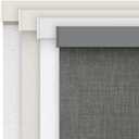 AOSKY Linen Roller Blinds Shades for Indoor Windows Pull Down Cordless Blackout Black Out Window Shade 50 Inch Blinds for Home Dark Grey
