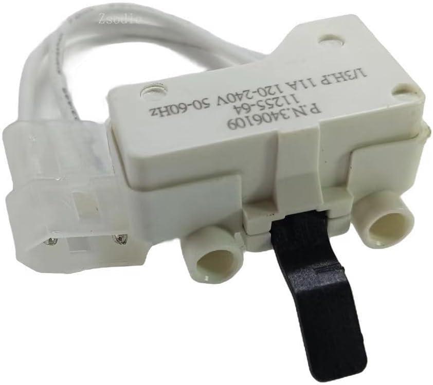2 x 3406109 Dryer Door Switch compatible with Whirlpool Ken-more Sears May-tag Roper Estate