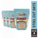 Bob's Red Mill Steel Cut Oats, 24oz (Pack of 4) - Non GMO, Whole Grain, Vegan, Kosher (EXP 07/21/28)