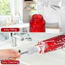 2 Pack Glass Hummingbird feeders for Outdoors 14Ounces5 Feeding Ports Hummingbird Feeder,Wide Mouth for Easy Filling/CleaningHanging for Garden Backyard Decor, Includes Ant Moat (Red2Pack)