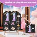 Sishynio Garment Bag, 43 Inch Black Garment-Bags for Hanging Clothes, Clear Waterproof Garment Bags with 5 Pockets, Dance Garment Bags, Kids Garment Bag for Dance Competitions Sports Suit Travel
