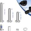 Luggage Wheels Replacement Kit 4PC Diameter 1.6in/40mm Thick 0.7in/17mm PU Wheels with Ball Bearing 3 Size Axles Full Set Repair Tool for Suitcase Trolley Bag Draw-bar Travel Box