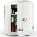 Electactic Mini Fridge for Bedroom, 4L/6 Cans Small Cosmetic Fridge for Skincare, Makeup, Medicine & Beverage, Portable Desk Fridge Cooler and Warmer for Kids, Car, Office, Dorm, White