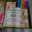 125 Pcs Baby Shower Decorate a Block Game Set Includes Help Us Build Memories Sign 100 DIY Blank Wooden Block 24 Paint Marker Prize for Wedding Baby Shower Game(Brown Bear)