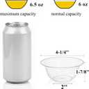Tebery 200 Pack Clear Plastic Bowls, 6 OZ Disposable Small Hard Soup Bowls Salad Bowl, Dessert Size Party Bowls for Serving, Weddings, Catering, Parties, Ice Cream