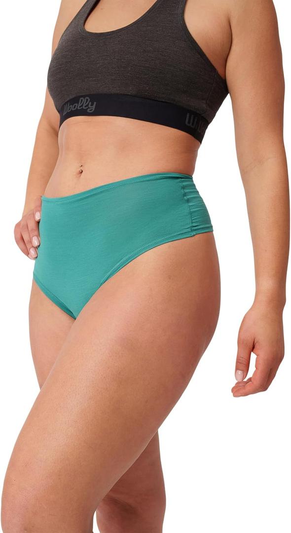Women's Merino Classic Thong By Woolly | RWS Certified | Soft, Breathable, Seattle Designed (Medium, Emerald)