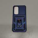 Janmitta Compatible with Samsung Galaxy S25 Plus/S24 Plus Case Built in Slide Camera Lens Cover+Screen Protector+Finger Ring Holder Kickstand,Heavy Duty Shockproof Full Body Phone Cover,Blue