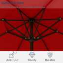 9ft 2-Tiers Patio Umbrella,Outdoor Market Table Umbrella with Push-Button Tilt & Crank | UV Protection,Suit for Backyard,Garden,Pool,Deck(Red)
