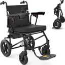 Electric Wheelchairs for Adults Lightweight Foldable, Compact Portable Motorized Power Wheelchair for Travel, Airline Approved 43lb (Black)