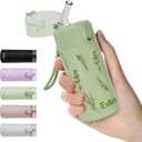 5oz Small Water Bottles with Straw, Mini Water Bottle with One-Hand Open Design, Leak-Proof Locking Lid for Hot&Cold Drinks, Small Travel Water Bottle - 100% Leakproof for School, Travel...(Floral)