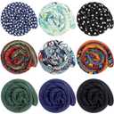 Dingion 9 Pieces Spiral Lock Hair Tie Long Dreadlock Accessory Iron Wire Embedded Bendable Ponytail Holders Colorful Dreadlock Tie for Women Men Thick Long Curly Hair, 9 Styles