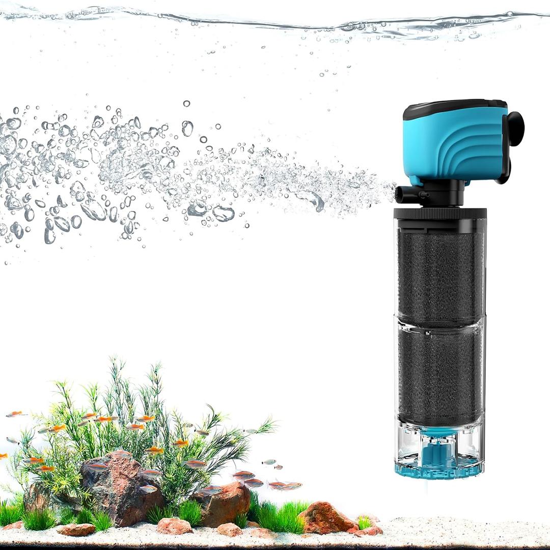 Submersible Aquarium Fish Filter, Upgraded Model, 55-150 Gallon, 12-Inch