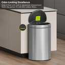 EKO Mirage Semi-Round Motion Sensor Trash Can, 47 Liter / 12.4 Gallon Automatic Large Kitchen Trash Can with Deodorizer Compartment, Removable Lid and Bucket, Matte Stainless Steel