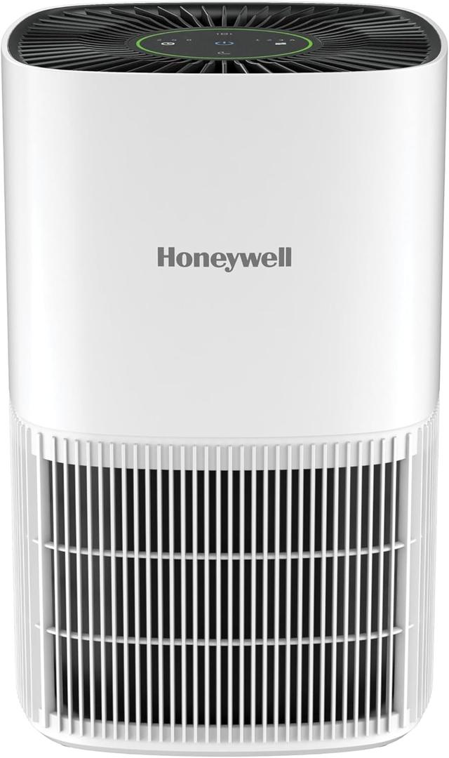 Honeywell Allergen Plus Compact HEPA Small Room Air Purifiers for Home, Up to 530 Ft Coverage, 3-in-1 Filter, Pet Dander, Smoke & Odor Reducer Air Quality Sensor with Auto Mode, White, HPA125W