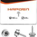 Boat Canvas Snaps, Marine Snaps Stainless Steel, Boat Cover Snaps Stainless Steel Kit With 3/8 Inch Socket Snap Screw (100pcs Sliver)
