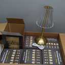 Cordless Table Lamps for Home, Table, Dining Room, Gold Rechargeable Lamps, USB Charge 12'' Tall LED Brass Portable Outdoor Indoor Table Lamp with Built-in Dimmer, Pack of 6