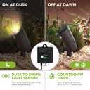 60W Low Voltage Transformer with Timer and Photocell Sensor, 120V AC to 12V DC, IP65 Waterproof, Supply for LED Landscape Light, Outdoor Spotlight, Pathway Light,Garden Light