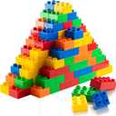 PREXTEX 100-Piece Building Blocks Set for Toddlers - Jumbo Toy Blocks in 5 Colors for Kids 18 Months and Up, Encourages Creativity, Motor Skills, and Early Learning