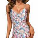 Ekouaer One Piece Swimsuits Women Bathing Suit V Neck Swimwear Tummy Control Monokini Cross Backless Swimming Suits (XX-Large)