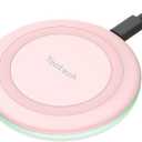 Yootech Wireless Charger,10W Max Fast Wireless Charging Pad Compatible with iPhone 16e/16/16 Plus/16 Pro Max/15/14/13/SE 2022/12/11/X/8,Samsung Galaxy S22/S21/S20,for AirPods Pro 2(No AC Adapter) (Chalk Pink)
