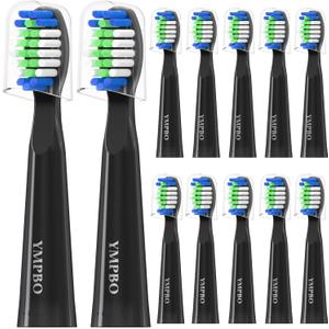 12 Pack Toothbrush Heads Compatible with Bitvae D2 Electric Toothbrush, Tooth Brush Head Replacement Heads Refill, Soft Brush Bristles, Black
